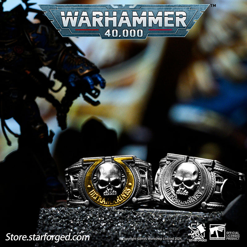 Starforged Warhammer 40K Sigil Ring of Ultramar & Ultramarines Space Marine Legion Men's Ring